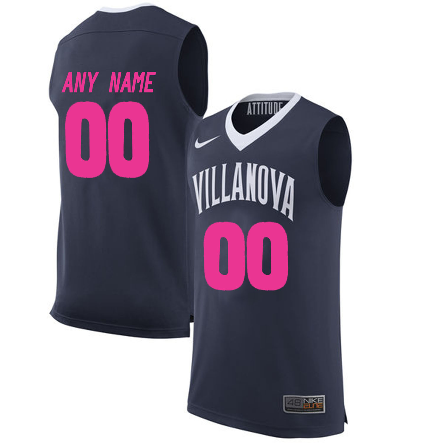 Villanova Wildcats Navy 2018 Breast Cancer Awareness Men's Customized College Basketball Jersey