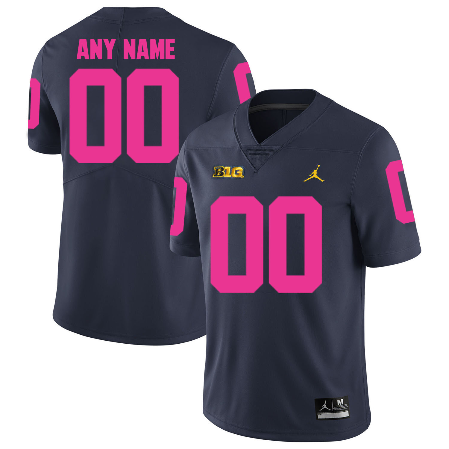 Michigan Wolverines Navy 2018 Breast Cancer Awareness Men's Customized College Football Jersey