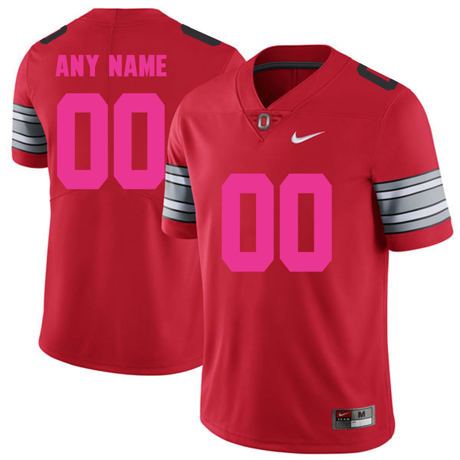 Ohio State Buckeyes Black Spring Red 2018 Breast Cancer Awareness Men's Customized College Football Jersey