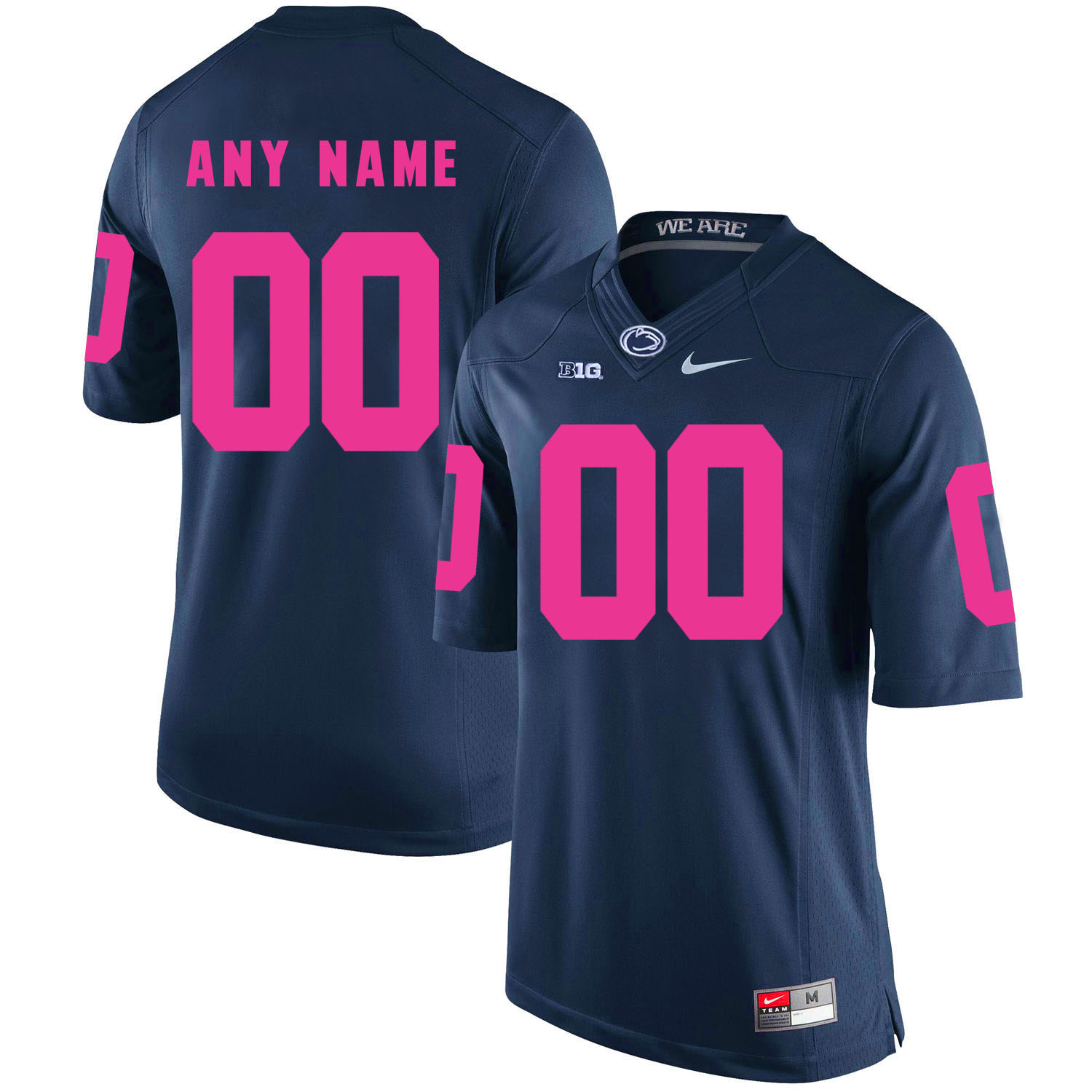 Penn State Nittany Lions Navy 2018 Breast Cancer Awareness Men's Customized College Football Jersey