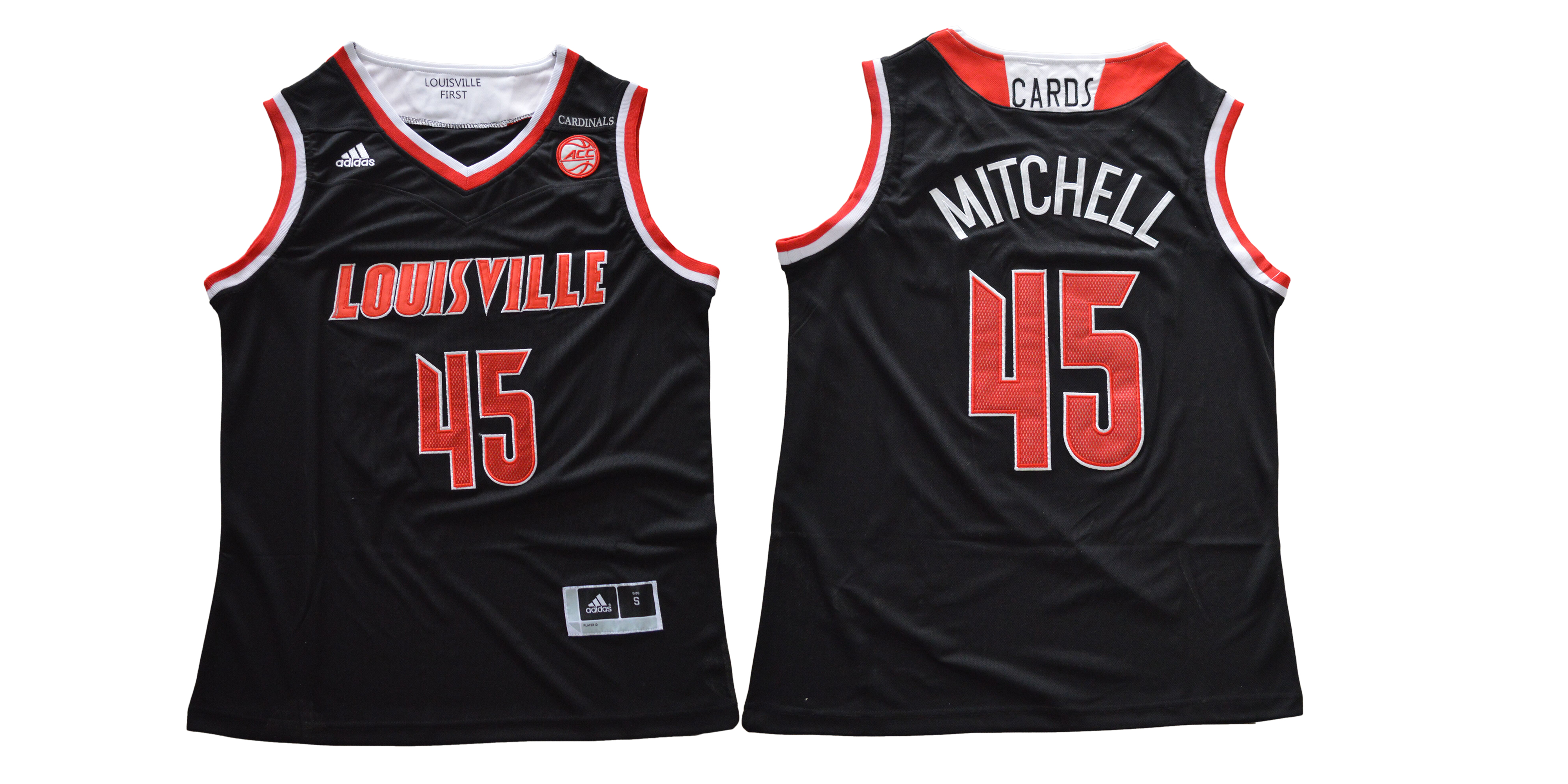 Louisville Cardinals 45 Donovan Mitchell Black Adidas College Basketball Jersey