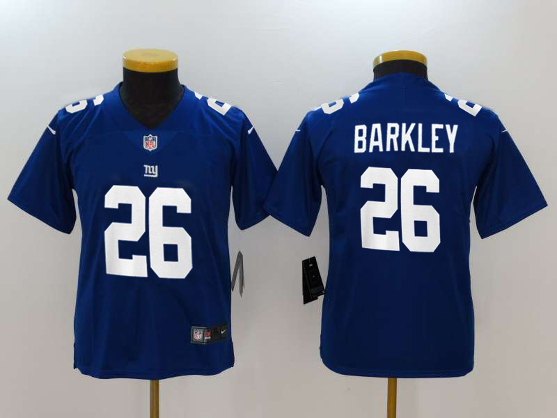 Nike Giants 26 Saquon Barkley Royal Youth Vapor Untouchable Limited Jersey