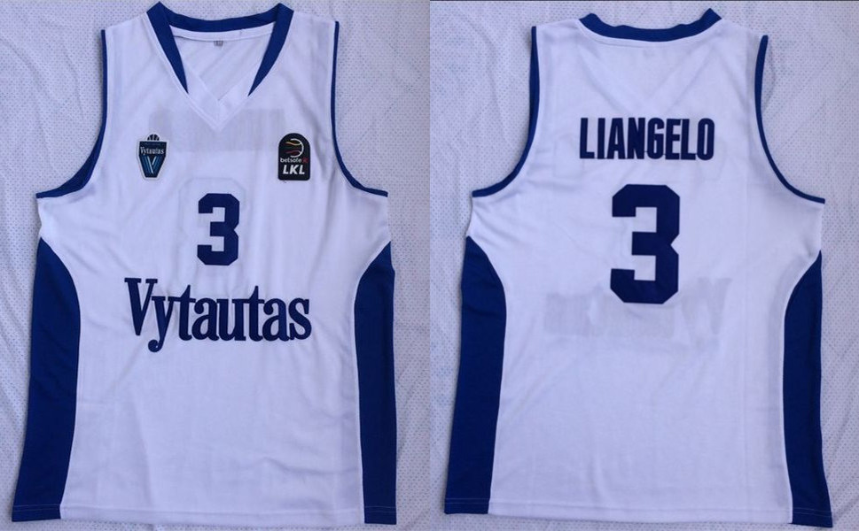 BC Prienai 3 Liangelo Ball White Basketball Jersey