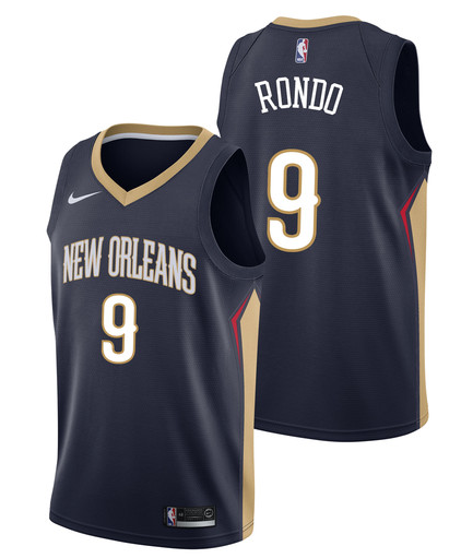 Pelicans 9 Rajon Rondo Navy Nike Swingman Jersey