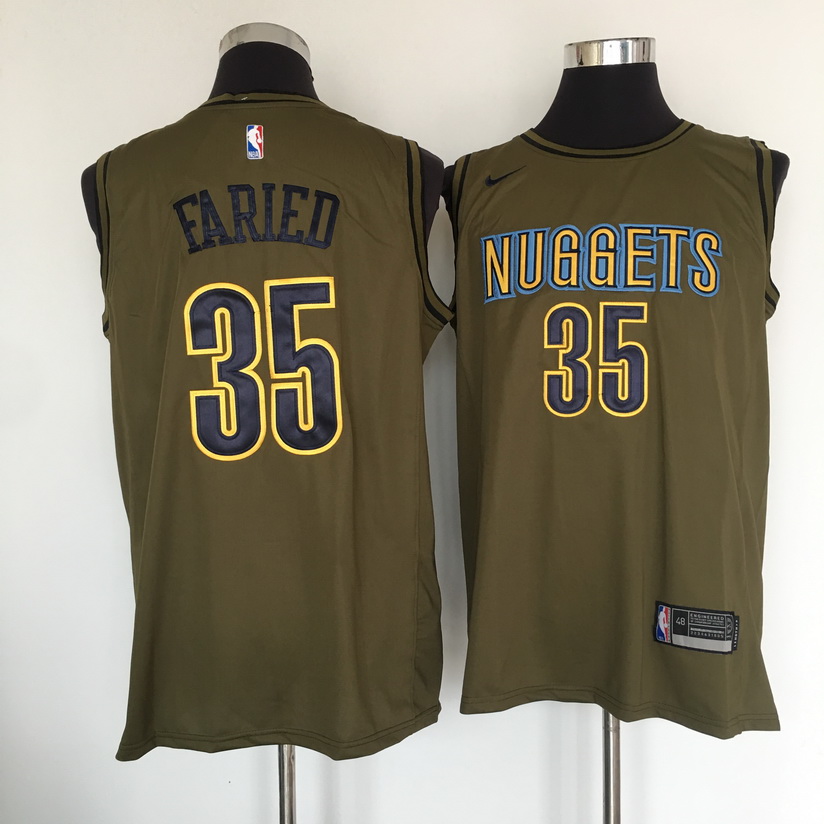 Nuggets 35 Kenneth Faried Olive Nike Swingman Jersey - Click Image to Close