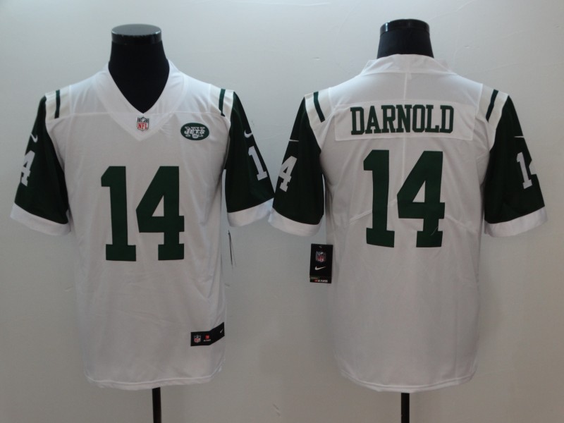 Nike Jets 14 Sam Darnold White Vapor Untouchable Player Limited Jersey - Click Image to Close