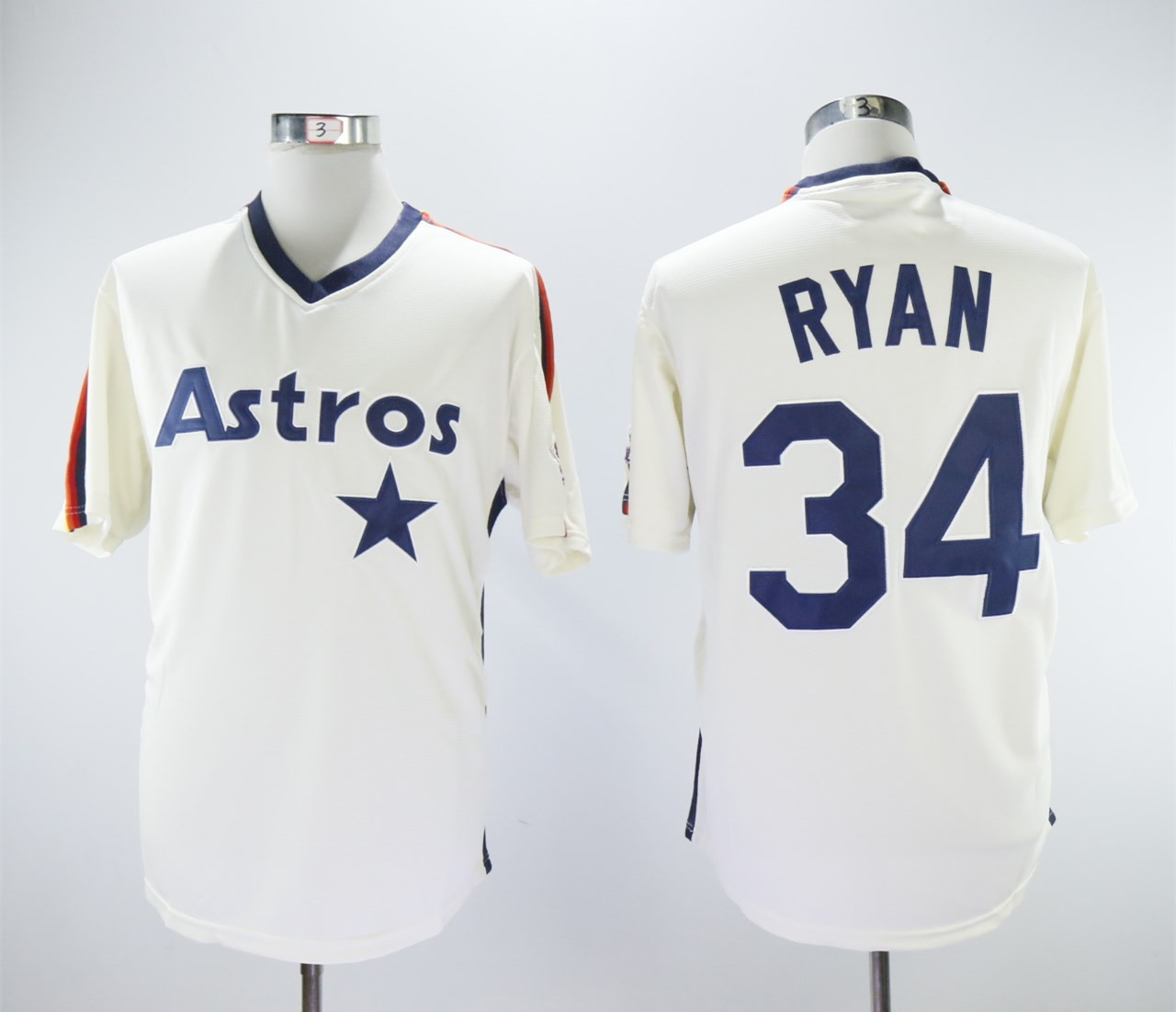 Astros 34 Nolan Ryan Cream Cooperstown Collection Jersey