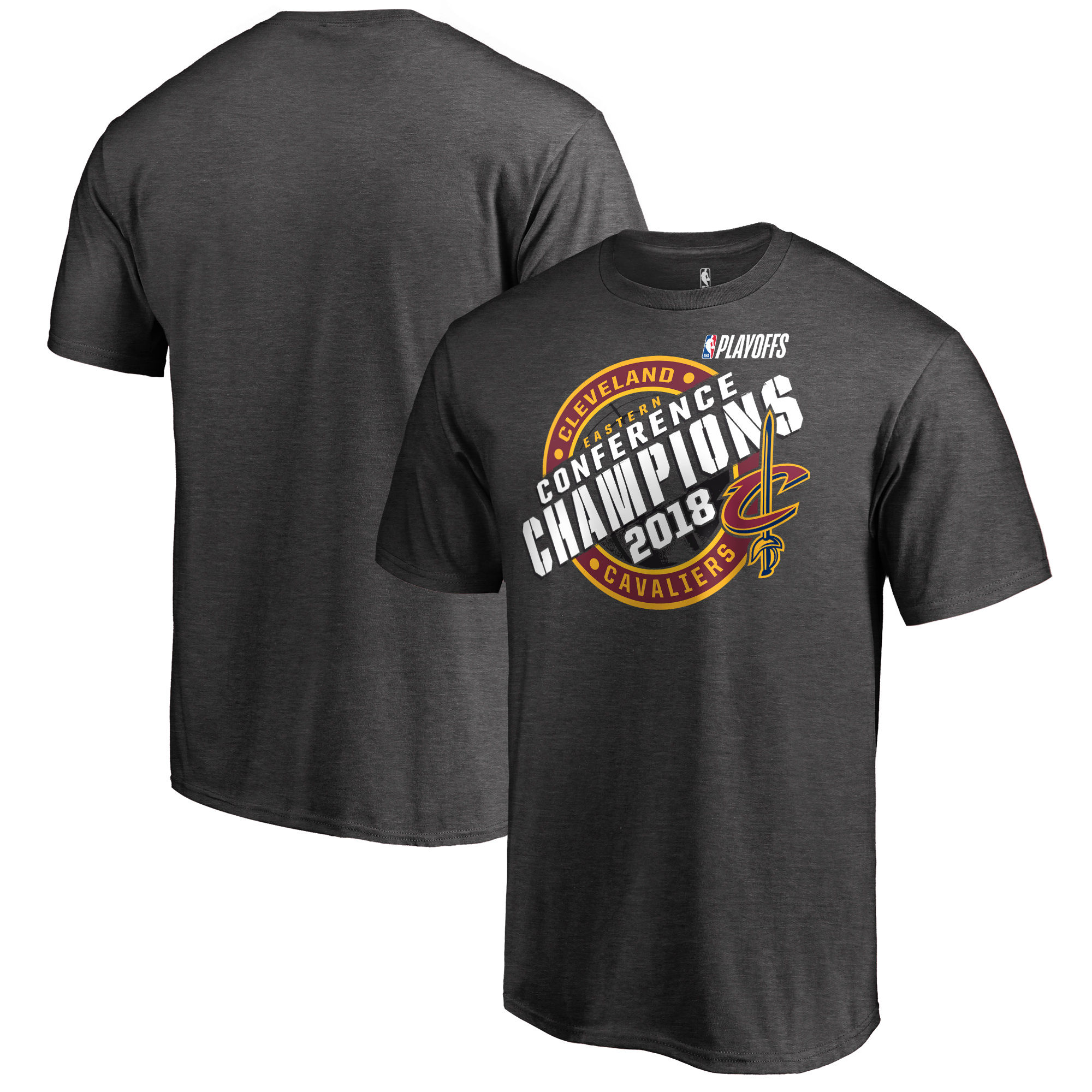 Cleveland Cavaliers Fanatics Branded 2018 Eastern Conference Champions Keyhole Slogan T-Shirt Heather Charcoal