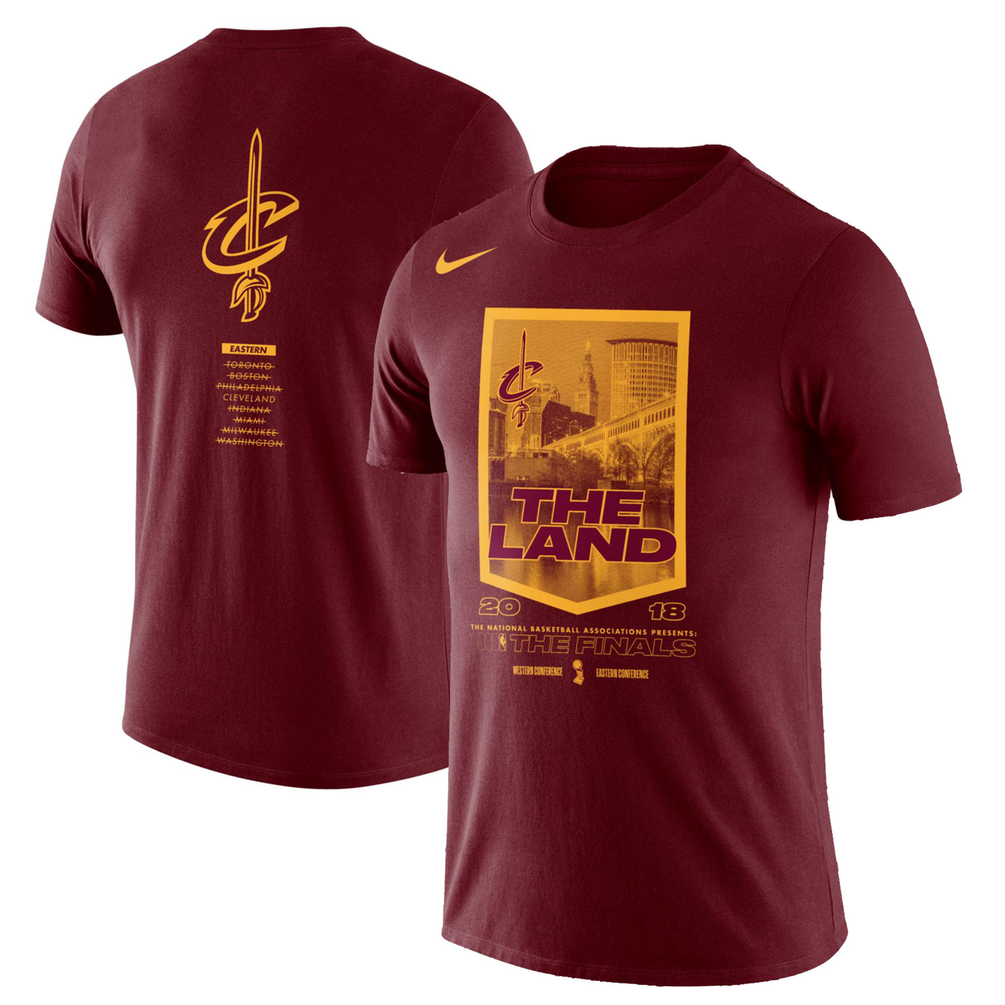 Cleveland Cavaliers Nike 2018 NBA Finals Bound City DNA Cotton Performance T-Shirt Red - Click Image to Close