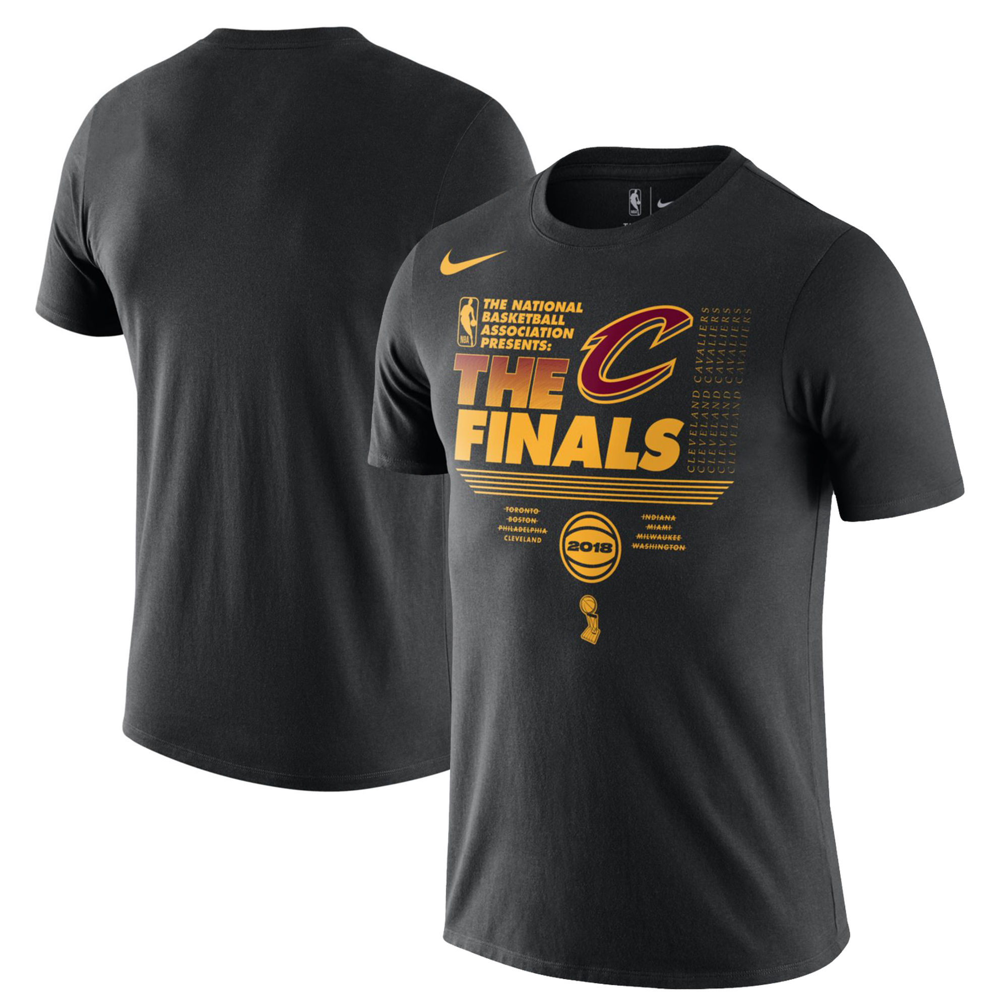Cleveland Cavaliers Nike 2018 NBA Finals Bound Trophy Cotton Performance T-Shirt Black
