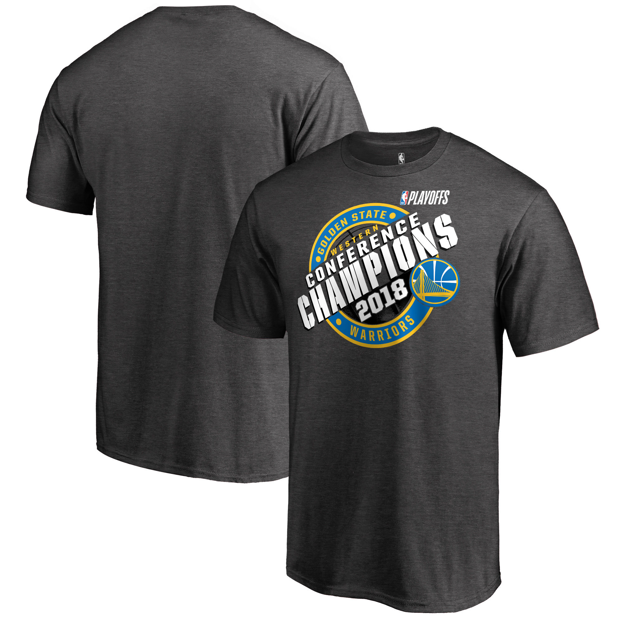 Golden State Warriors Fanatics Branded 2018 Western Conference Champions Keyhole Slogan T-Shirt Heather Charcoal