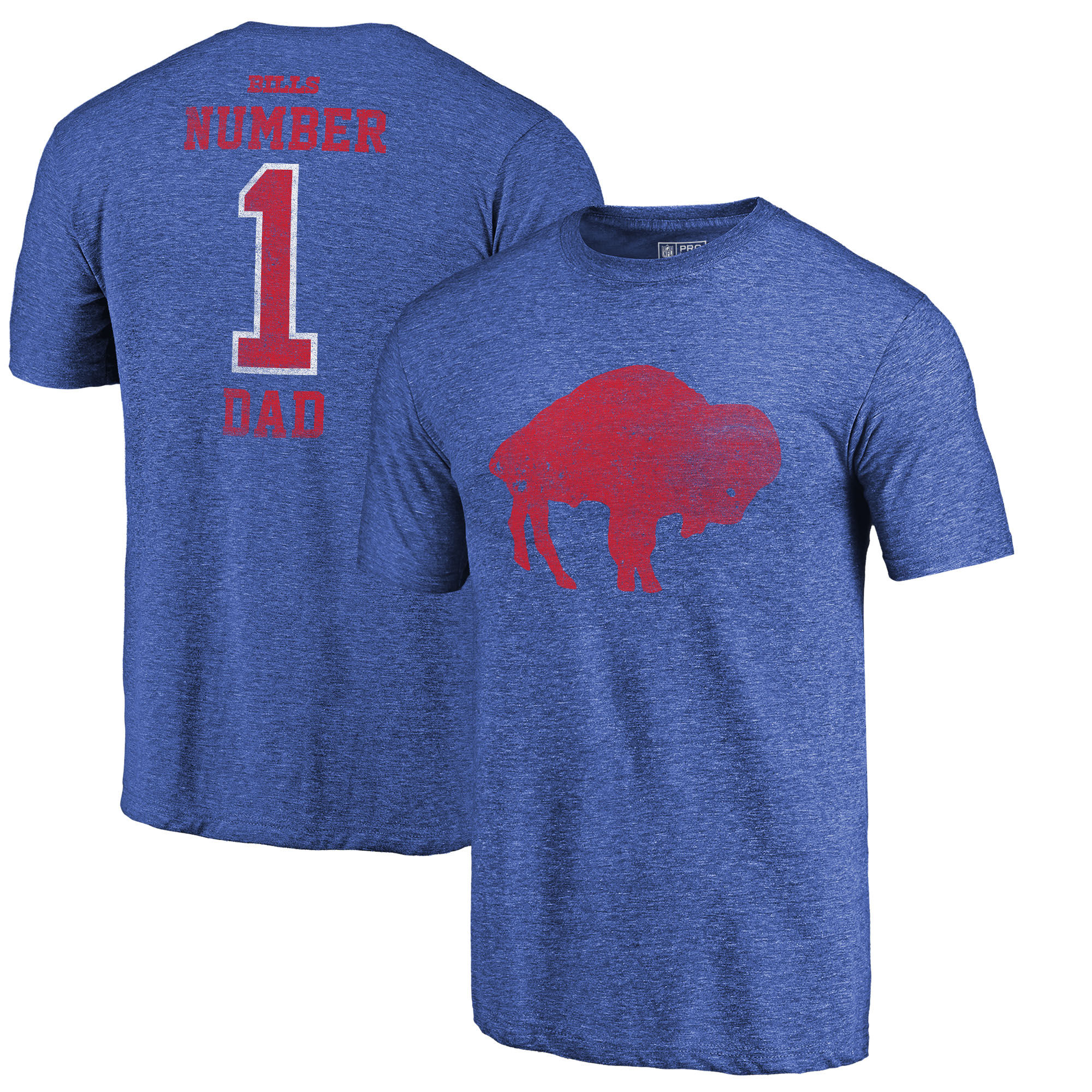 Buffalo Bills NFL Pro Line by Fanatics Branded Royal Greatest Dad Retro Tri-Blend T-Shirt