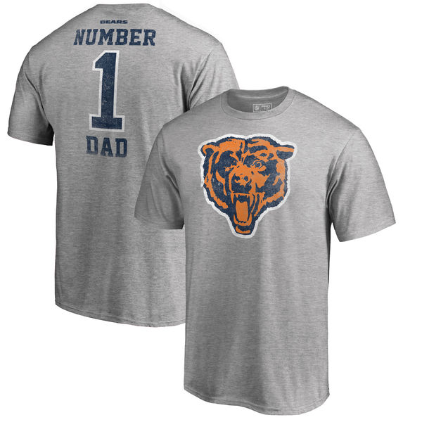 Chicago Bears NFL Pro Line by Fanatics Branded Heathered Gray Big and Tall Greatest Dad Retro Tri-Blend T-Shirt - Click Image to Close