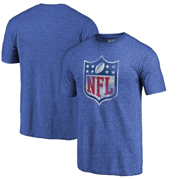 NFL Pro Line by Fanatics Branded Royal NFL Shield Distressed Team Primary Tri-Blend Raglan T-Shirt