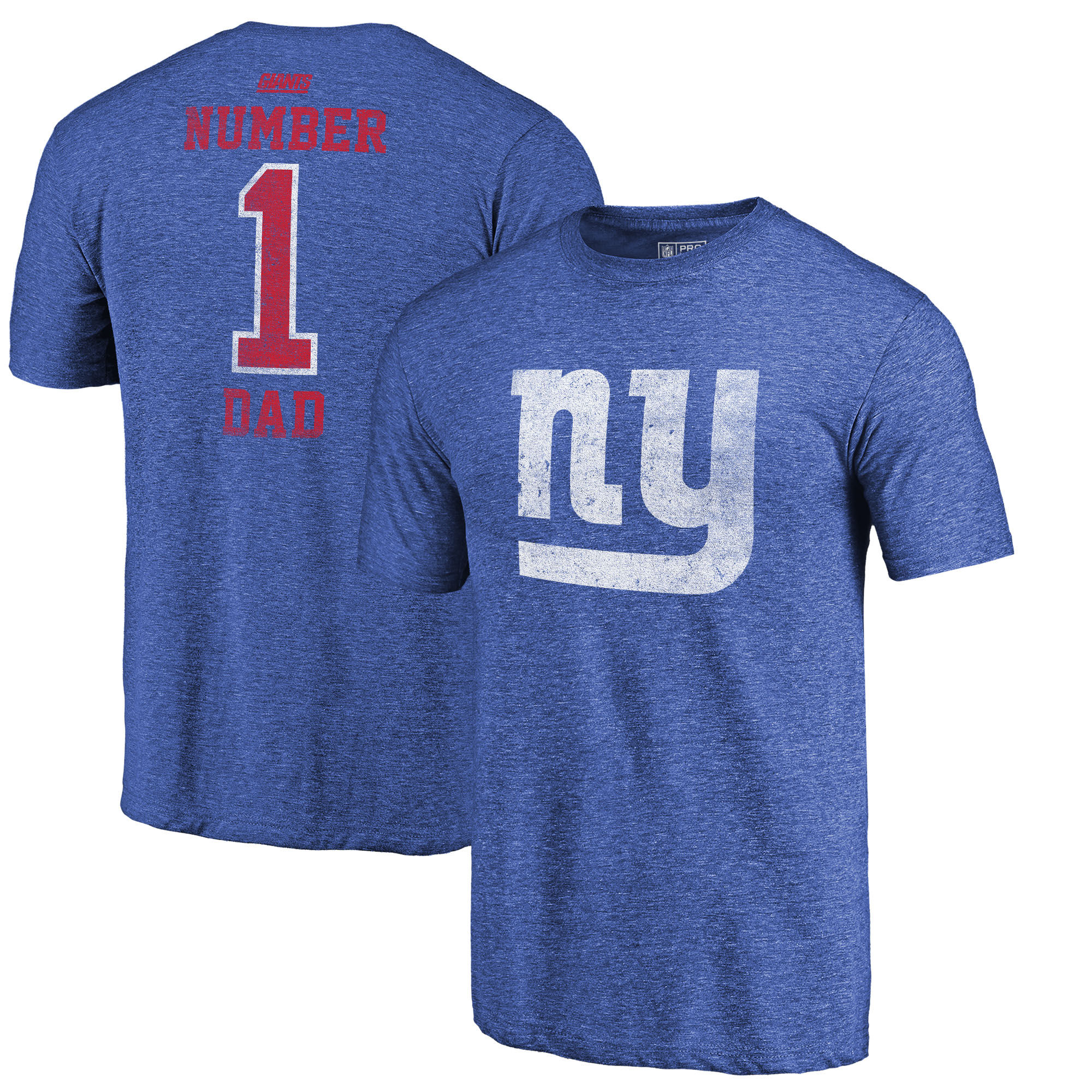 New York Giants NFL Pro Line by Fanatics Branded Royal Greatest Dad Retro Tri-Blend T-Shirt
