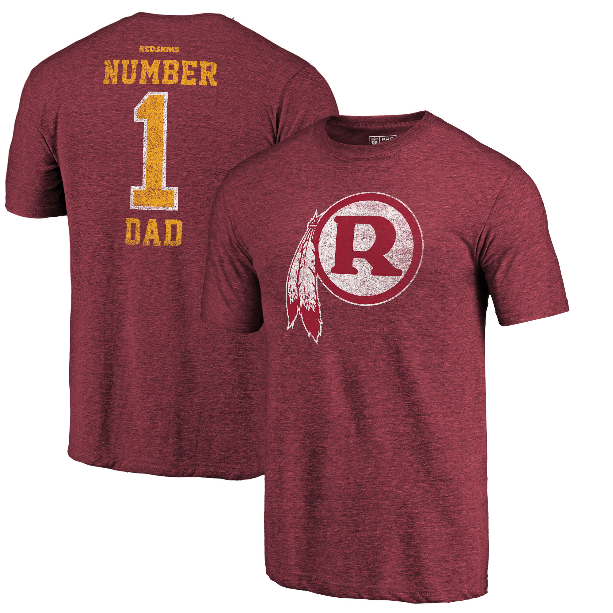 Washington Redskins NFL Pro Line by Fanatics Branded Burgundy Greatest Dad Retro Tri-Blend T-Shirt