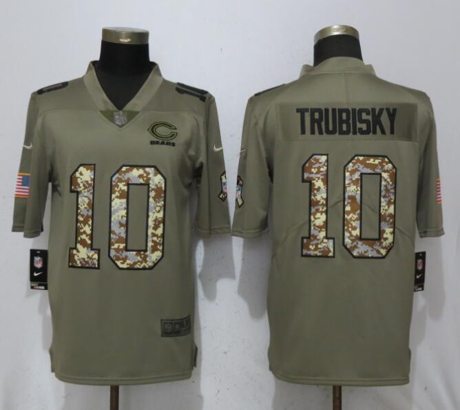 Nike Bears 10 Mitchell Trubisky Olive Camo Salute To Service Limited Jersey Nike Bears 10 Mitchell Trubisky Olive Camo Salute To Service Limited Jersey