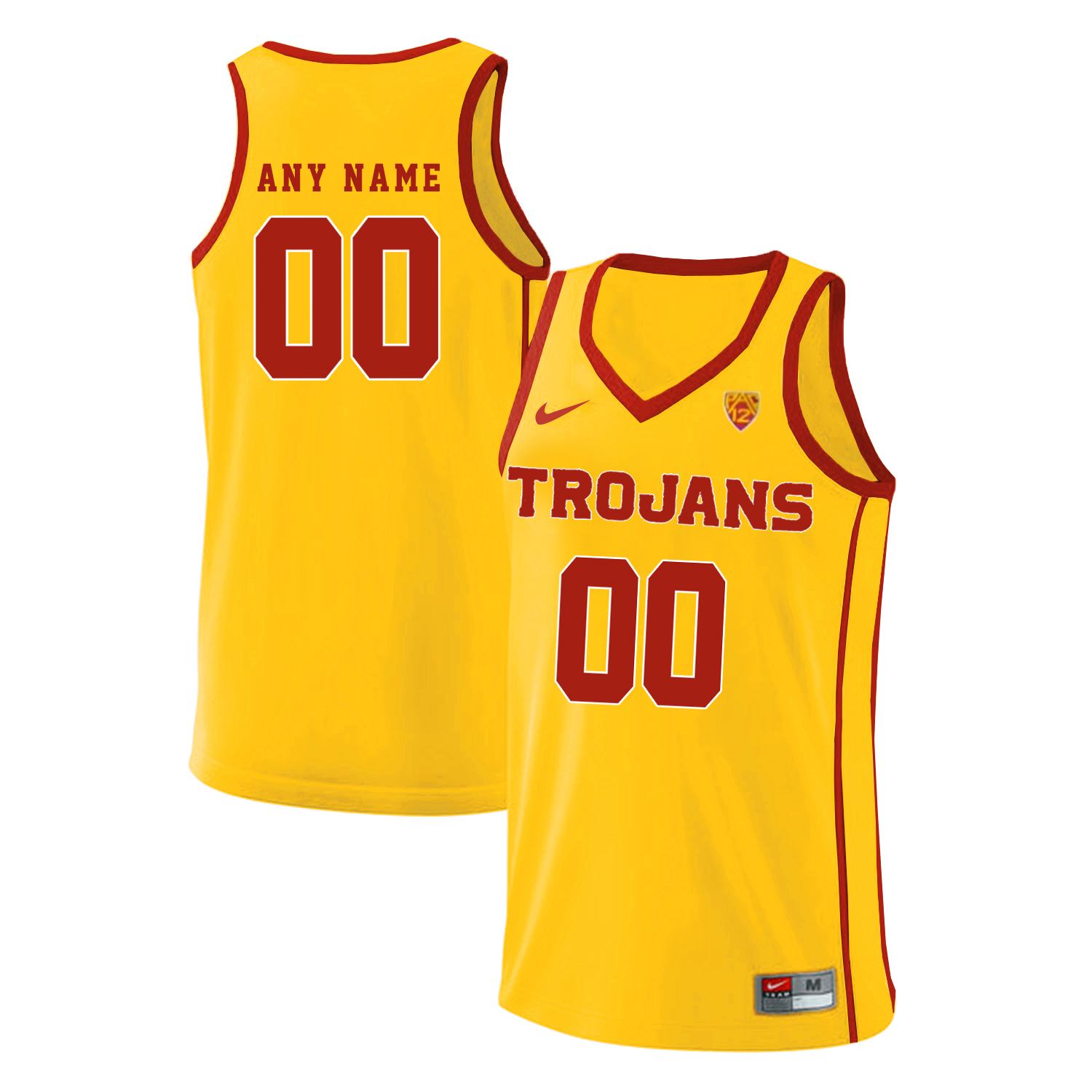 USC Trojans Yellow Men's Performance Customized Basketball Jersey - Click Image to Close