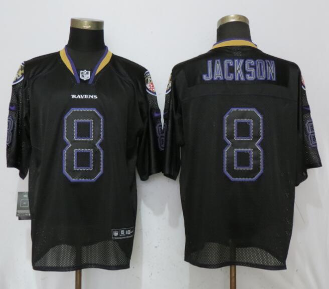 Nike Ravens 8 Lamar Jackson Black Lights Out Elite Jersey