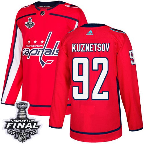 Capitals 92 Evgeny Kuznetsov Red 2018 Stanley Cup Final Bound Adidas Jersey