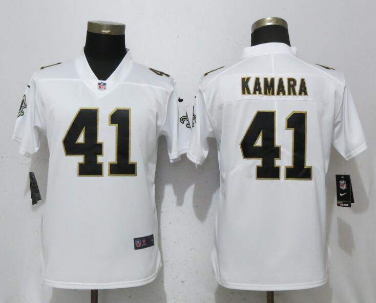 Nike Saints 41 Alvin Kamara White Women Vapor Untouchable Limited Jersey - Click Image to Close