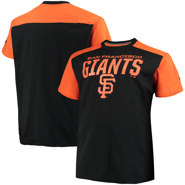 San Francisco Giants Fanatics Branded Big & Tall Iconic T-Shirt Black & Orange
