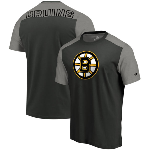 Boston Bruins Fanatics Branded Iconic Blocked T-Shirt Black