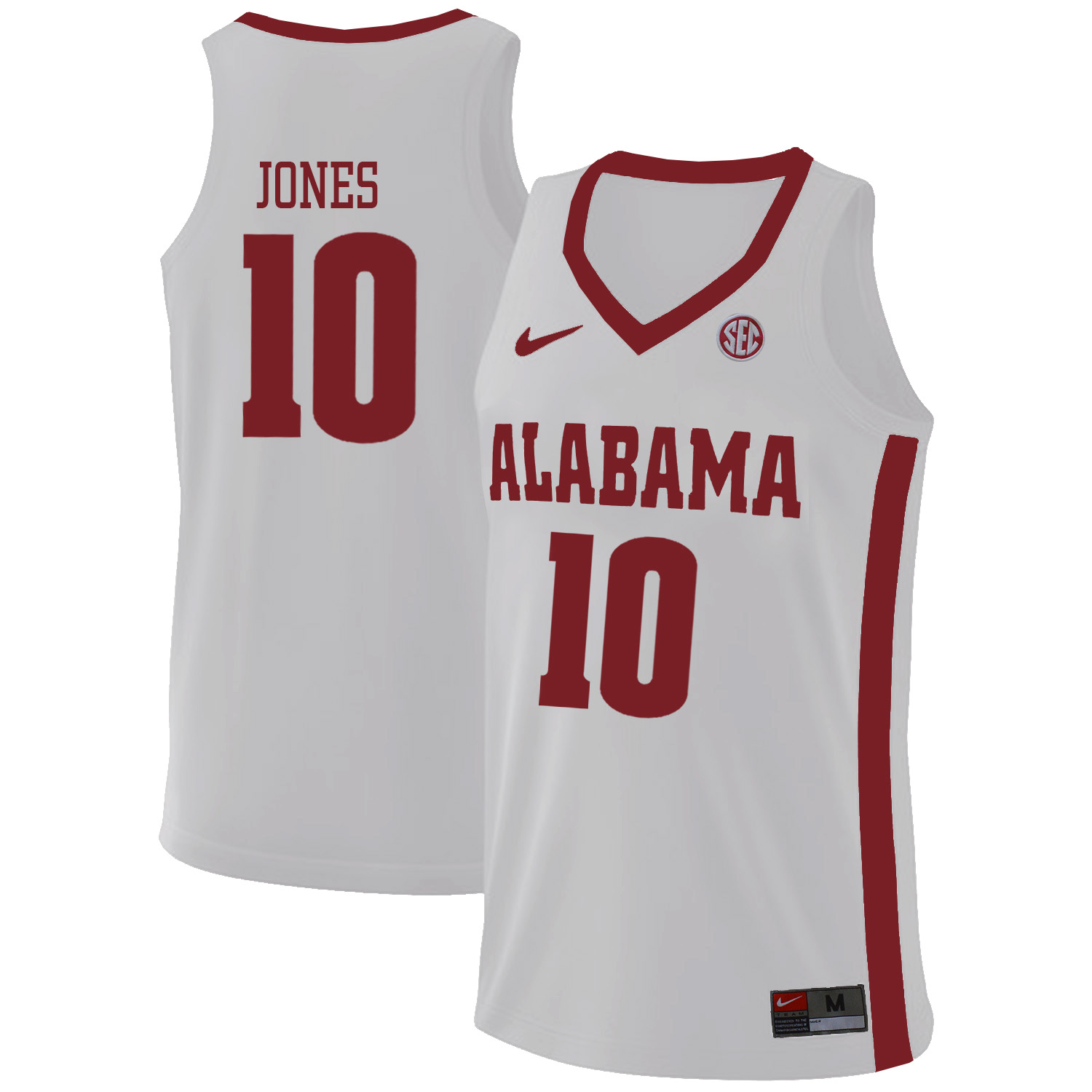 Alabama Crimson Tide 10 Herbert Jones White College Basketball Jersey
