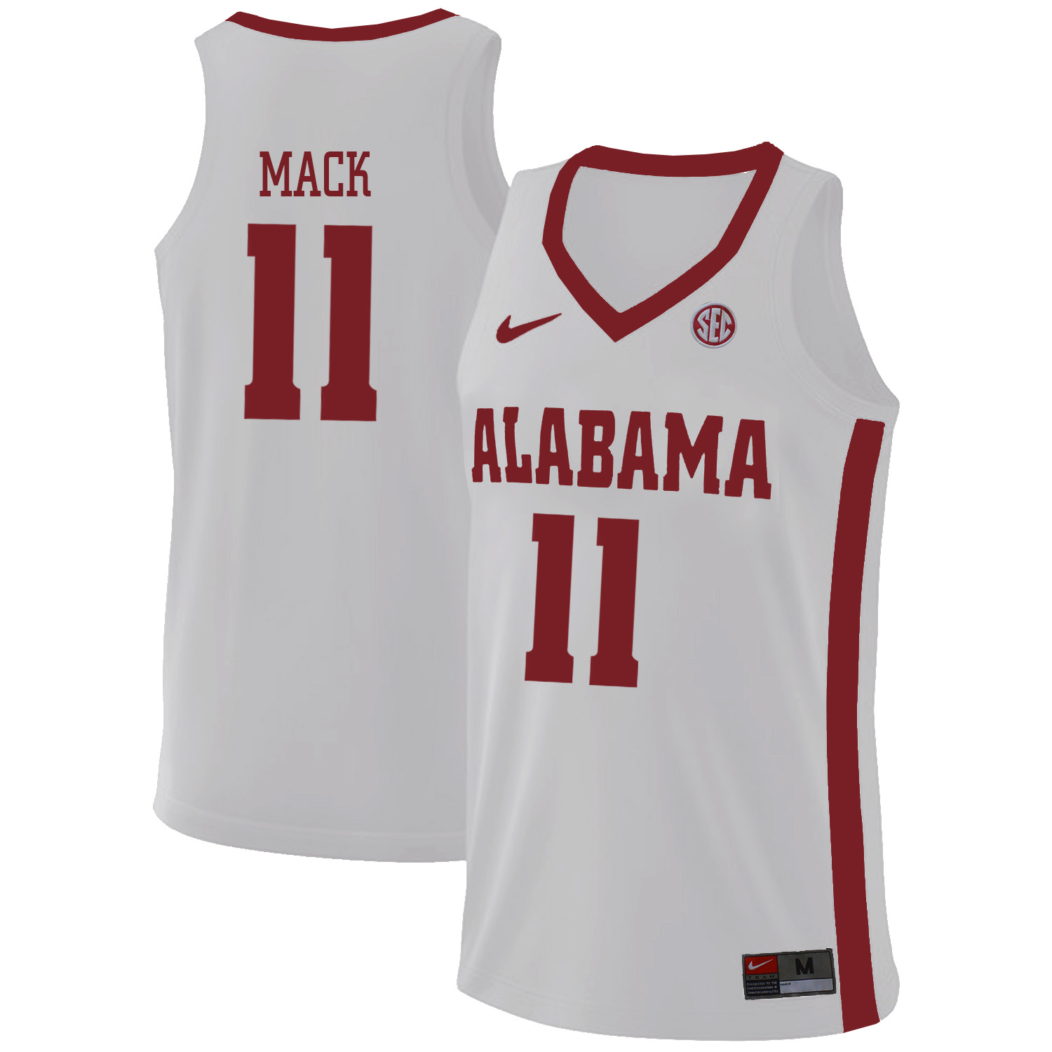 Alabama Crimson Tide 11 Tevin Mack White College Basketball Jersey