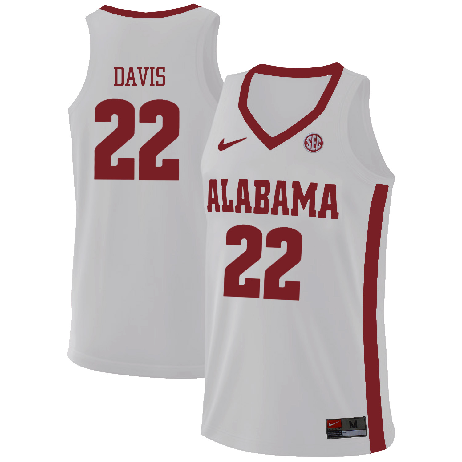 Alabama Crimson Tide 22 Ar'mond Davis White College Basketball Jersey