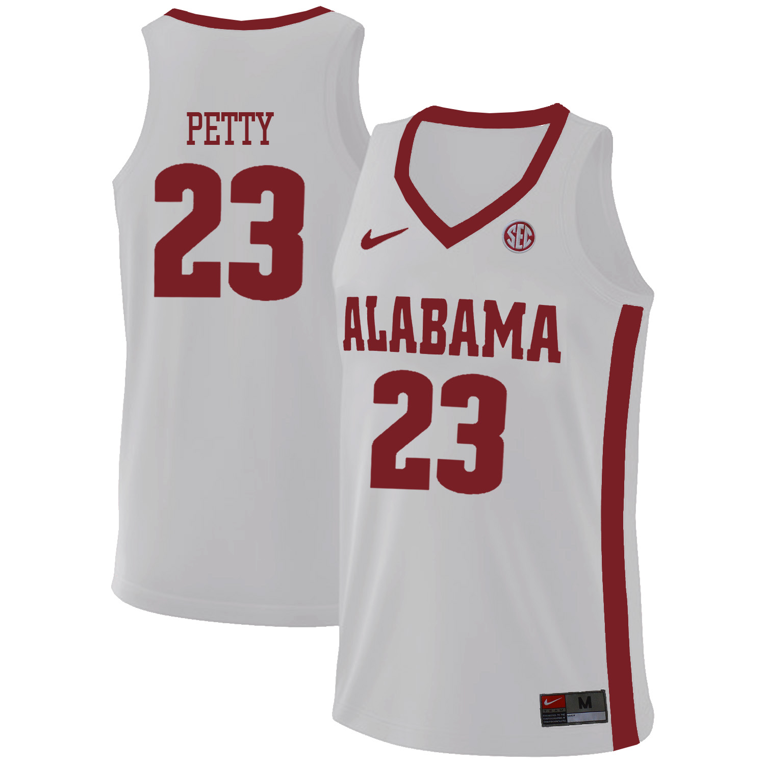 Alabama Crimson Tide 23 John Petty White College Basketball Jersey