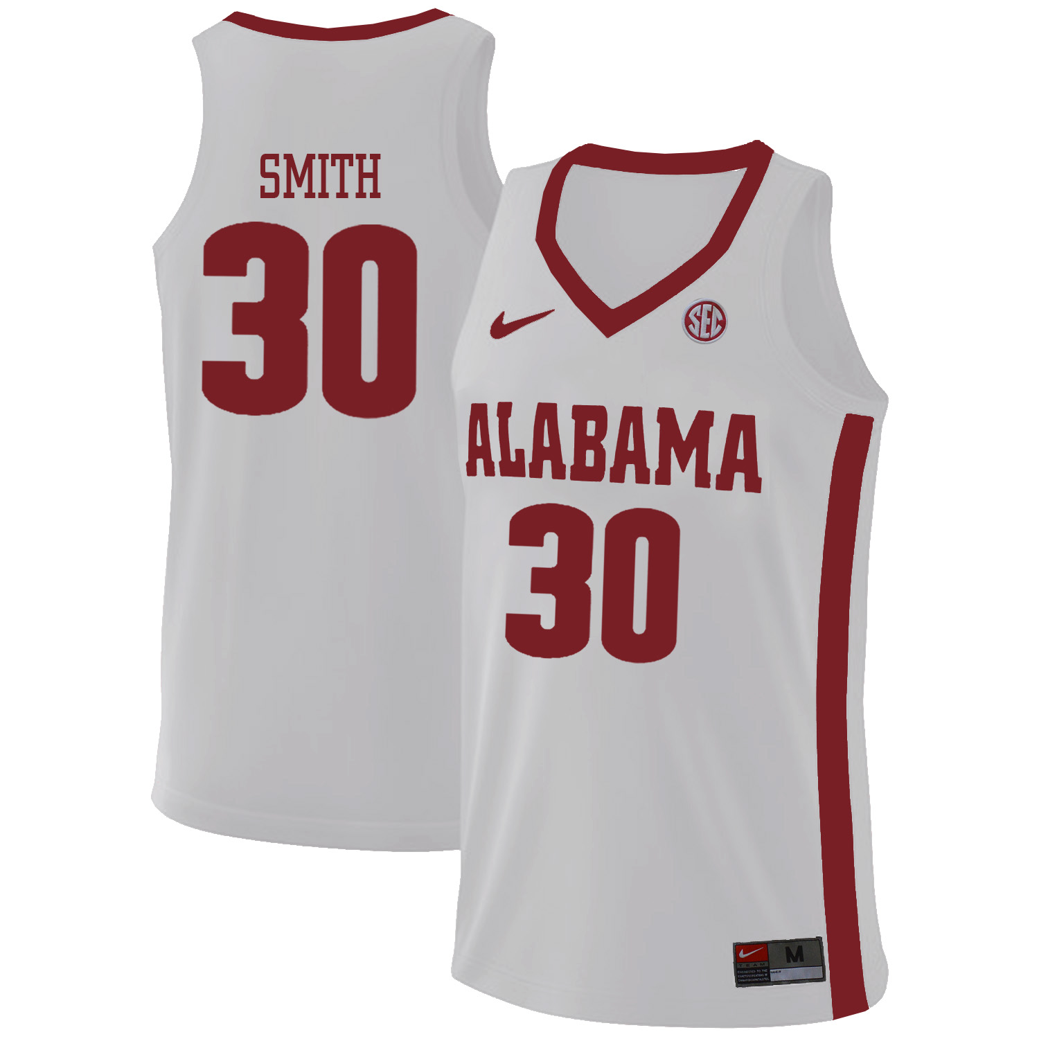 Alabama Crimson Tide 30 Galin Smith White College Basketball Jersey