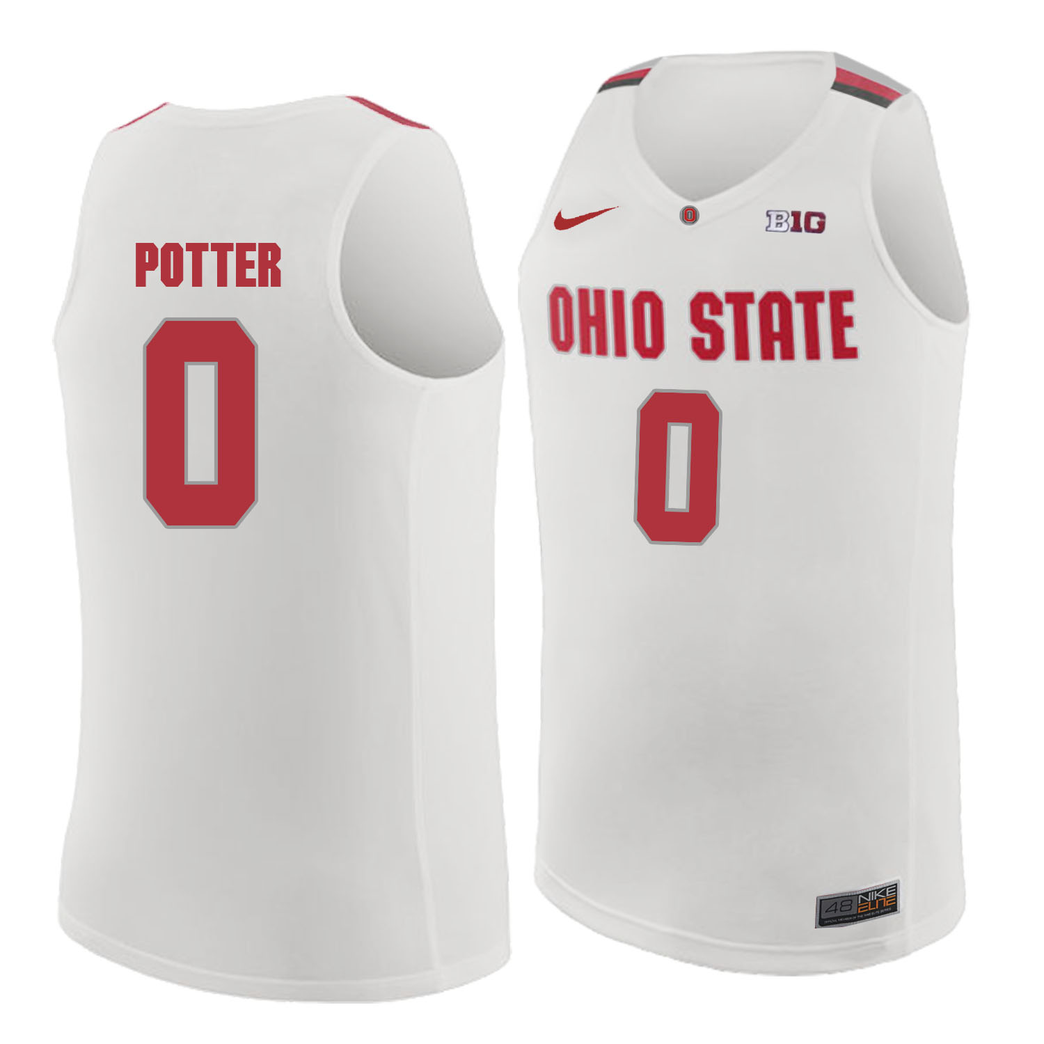 Ohio State Buckeyes 0 Micah Potter White College Basketball Jersey