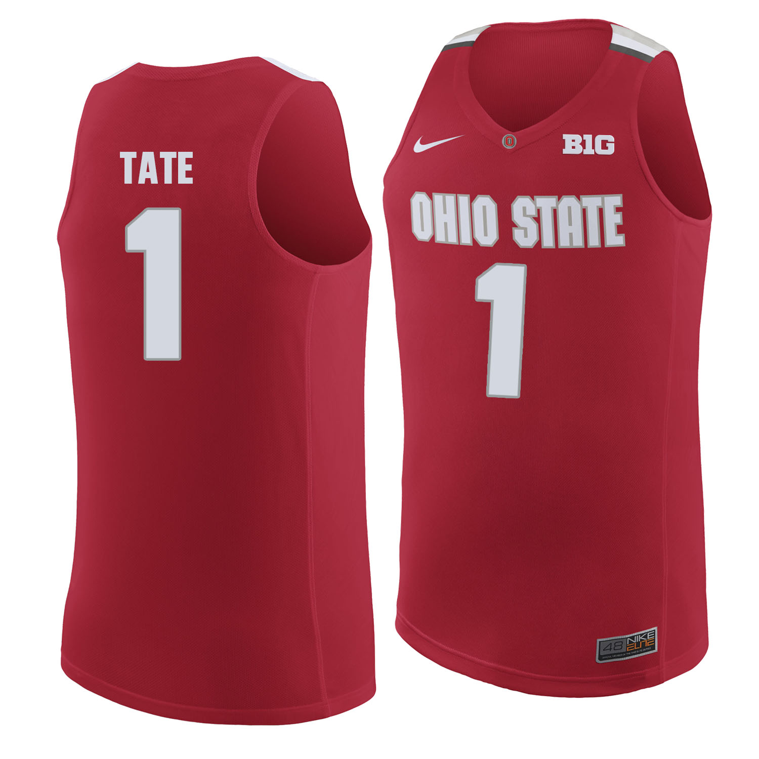 Ohio State Buckeyes 1 Jae'Sean Tate Red College Basketball Jersey