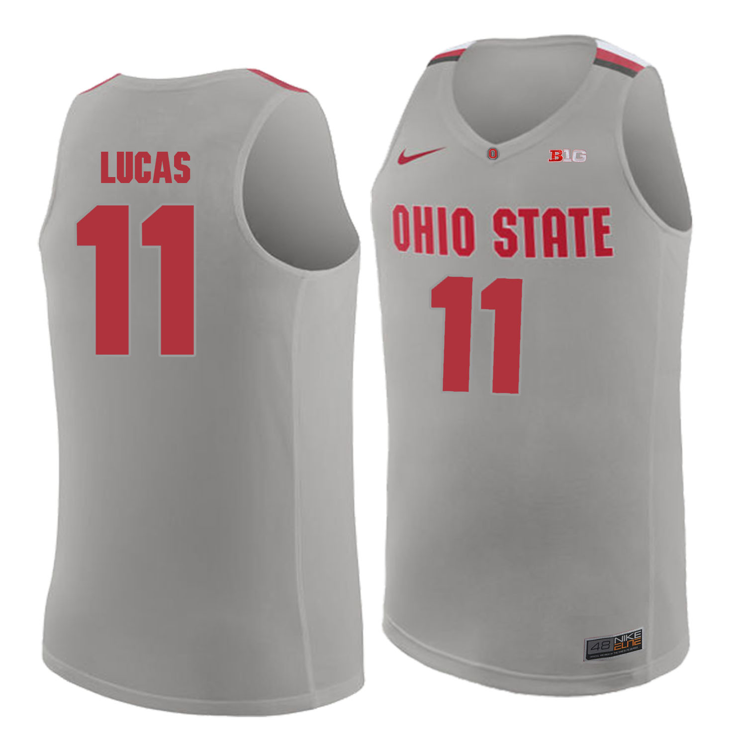 Ohio State Buckeyes 11 Jerry Lucas Gray College Basketball Jersey