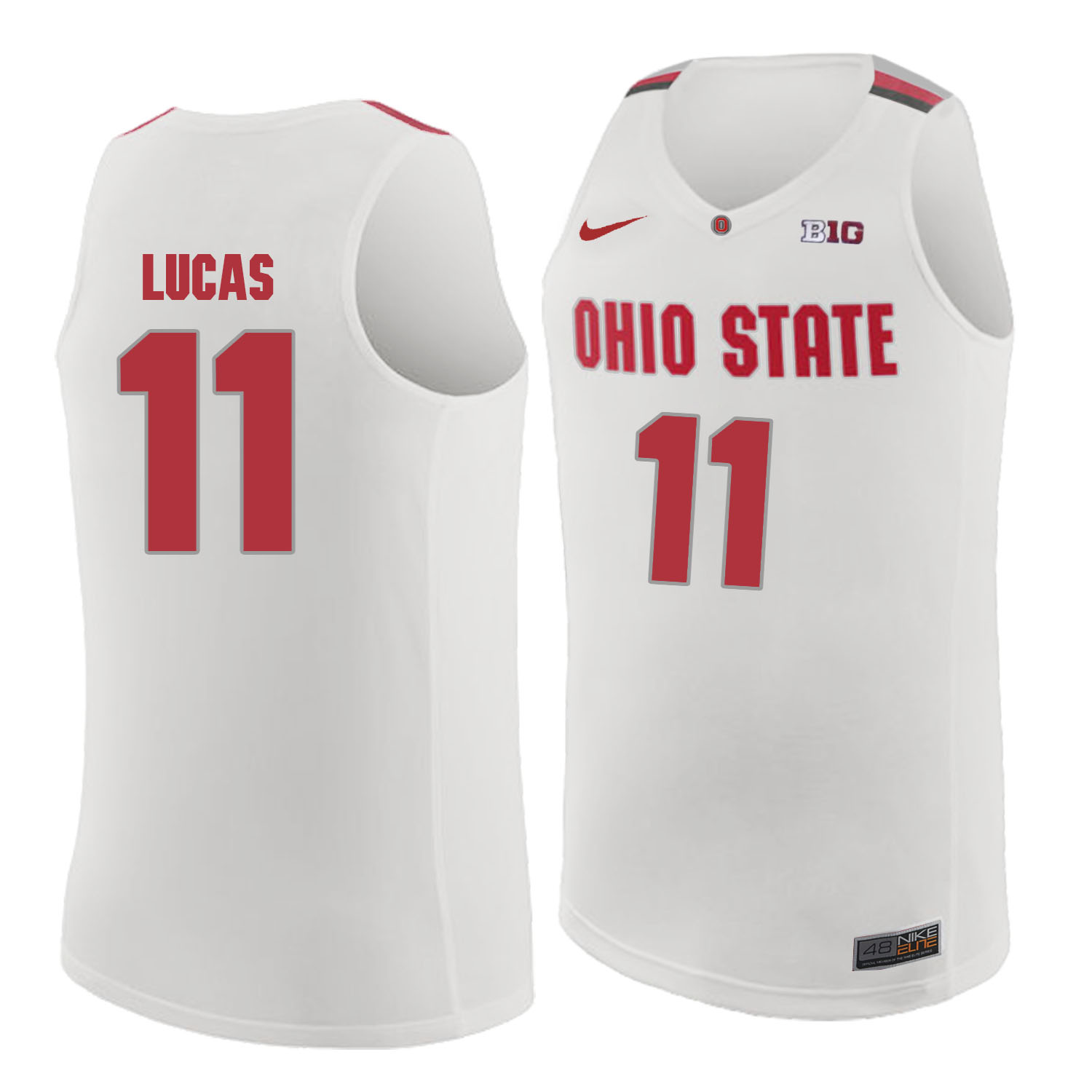 Ohio State Buckeyes 11 Jerry Lucas White College Basketball Jersey