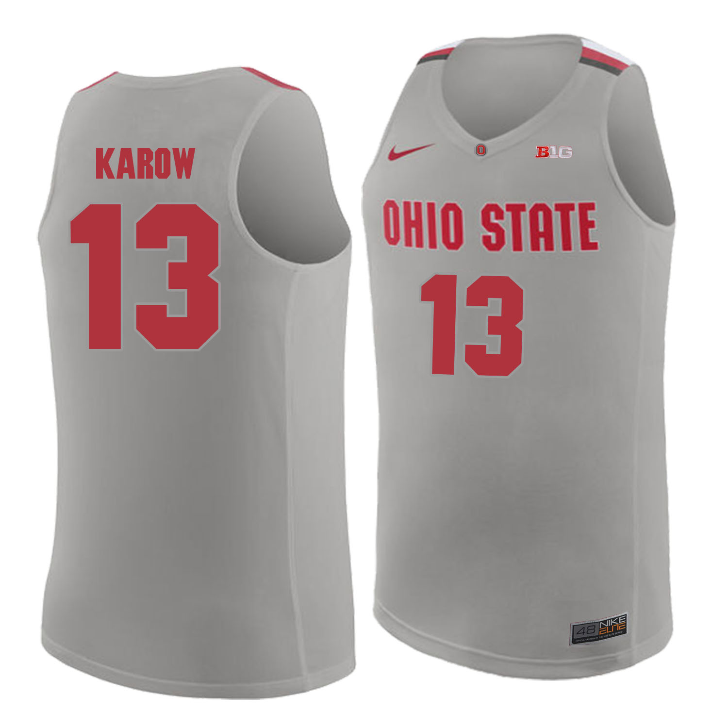 Ohio State Buckeyes 13 Marty Karow Gray College Basketball Jersey