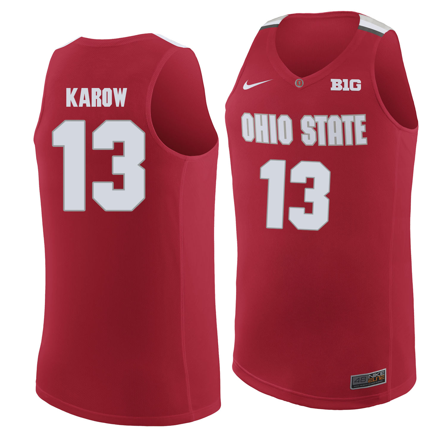 Ohio State Buckeyes 13 Marty Karow Red College Basketball Jersey