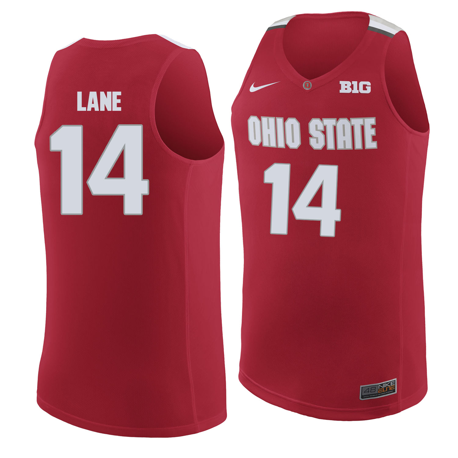 Ohio State Buckeyes 14 Joey Lane Red College Basketball Jersey