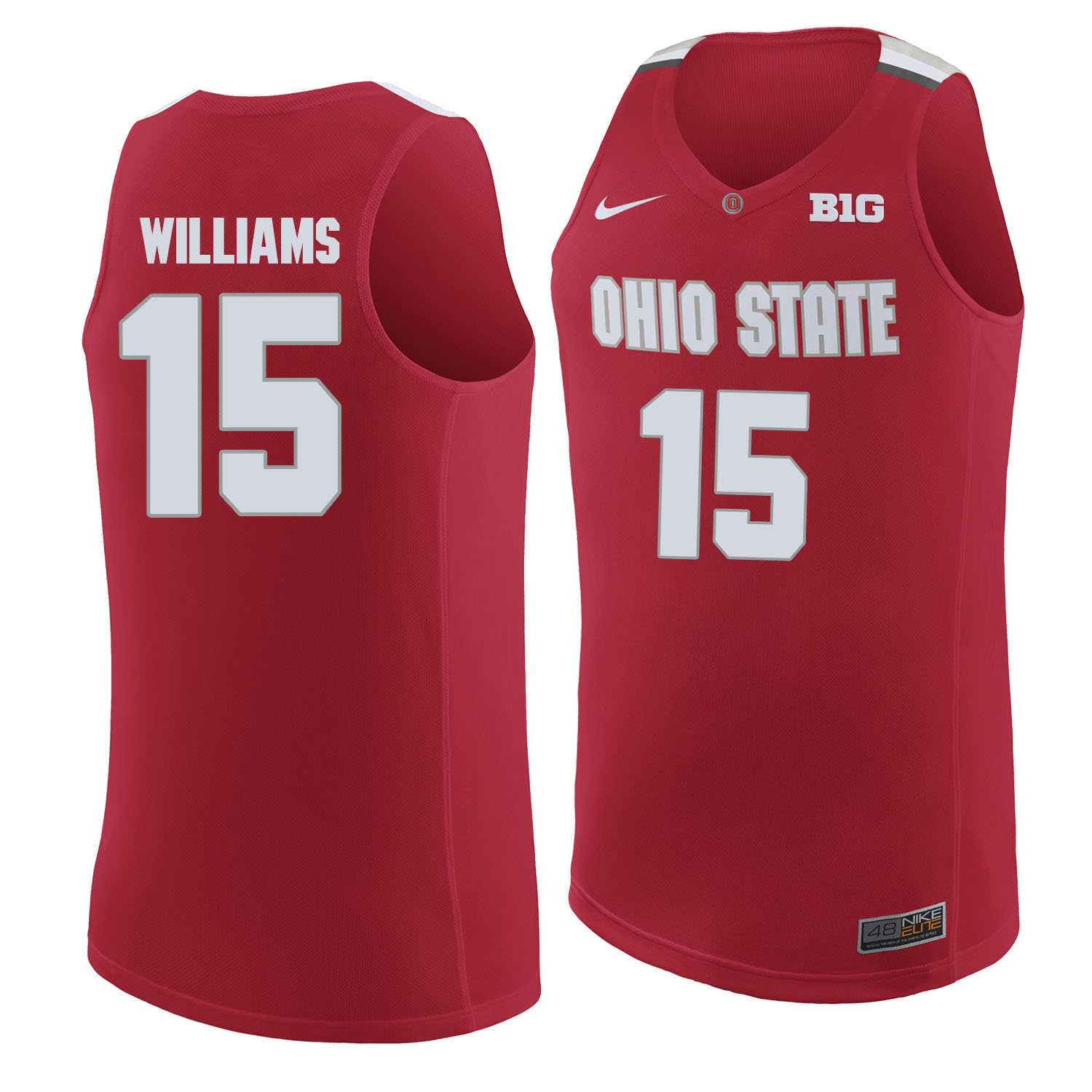 Ohio State Buckeyes 15 Kam Williams Red College Basketball Jersey