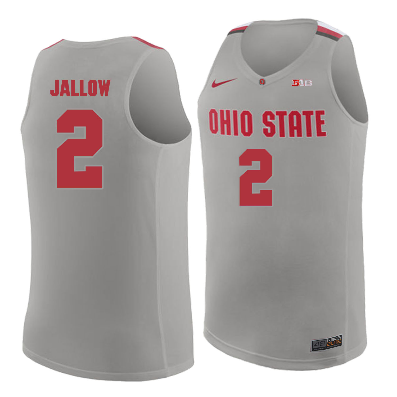 Ohio State Buckeyes 2 Musa Jallow Gray College Basketball Jersey - Click Image to Close