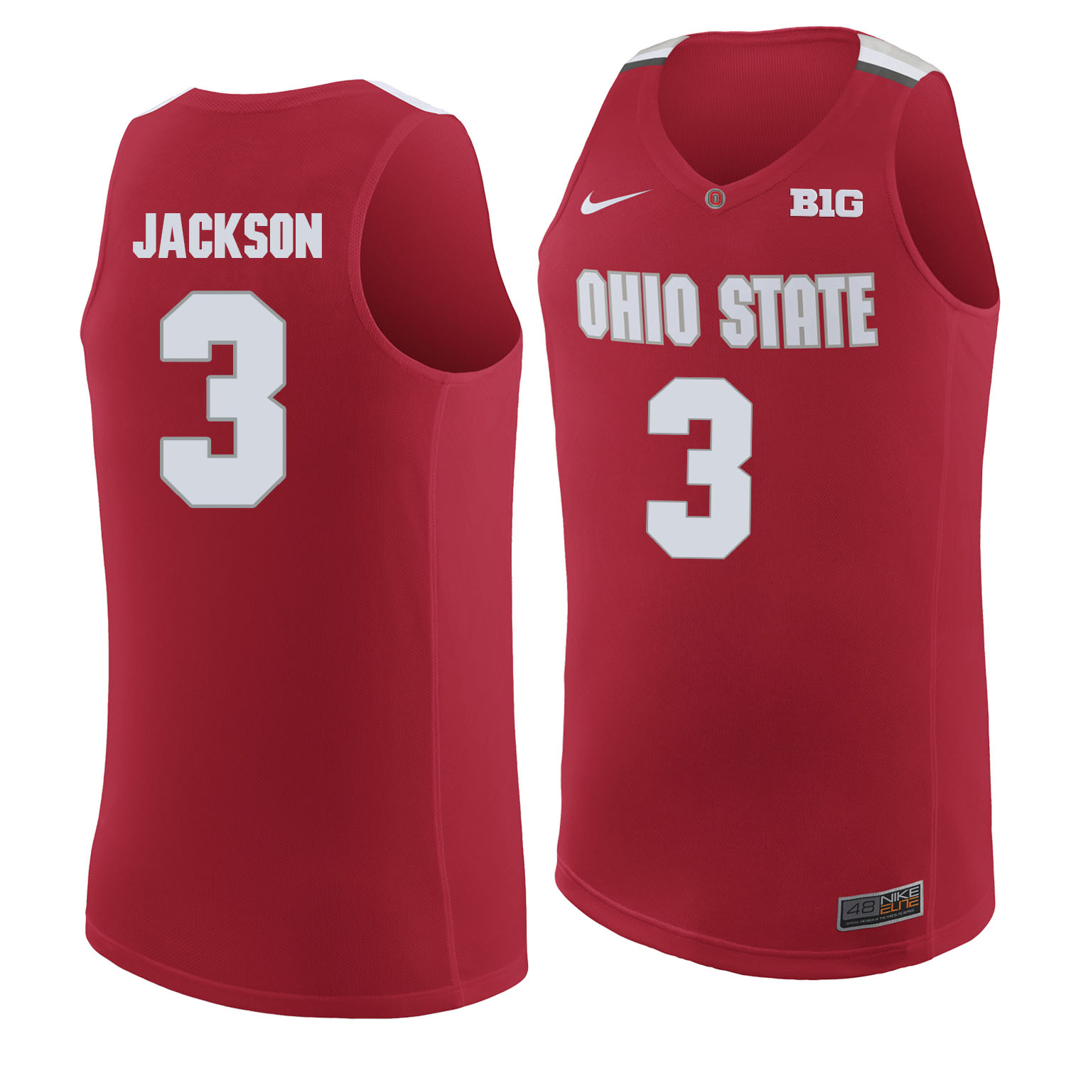 Ohio State Buckeyes 3 C.J. Jackson Red College Basketball Jersey