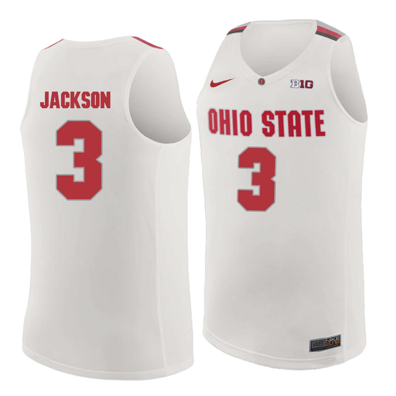 Ohio State Buckeyes 3 C.J. Jackson White College Basketball Jersey