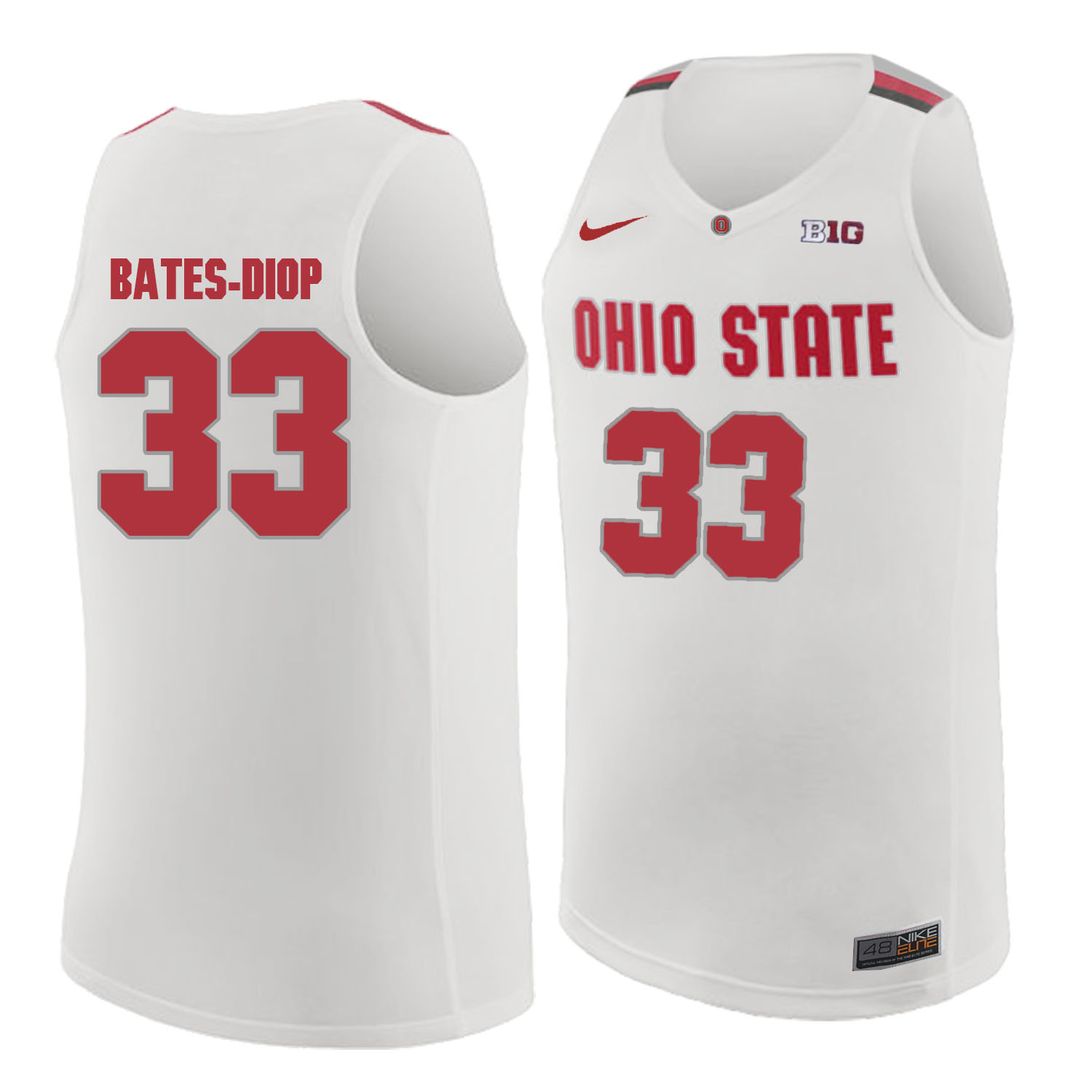 Ohio State Buckeyes 33 Keita Bates-Diop White College Basketball Jersey