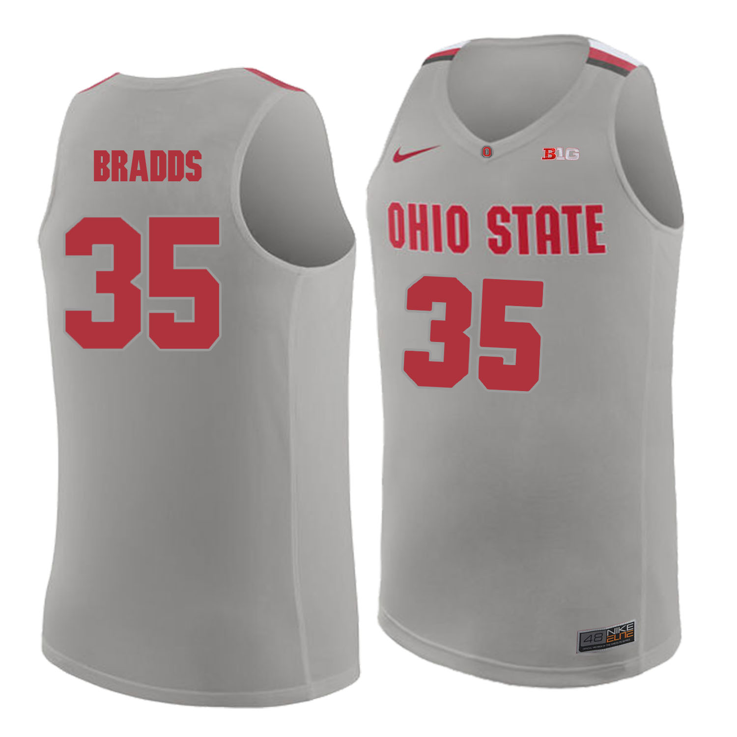 Ohio State Buckeyes 35 Gary Bradds Gray College Basketball Jersey - Click Image to Close