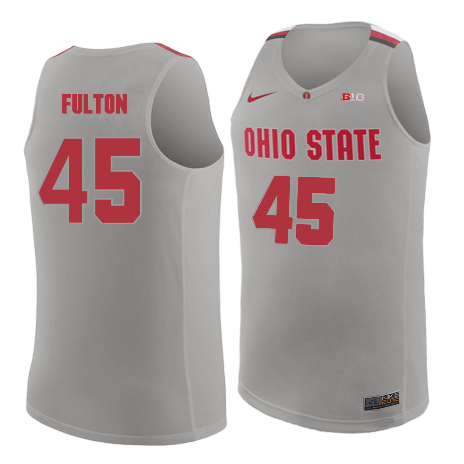 Ohio State Buckeyes 45 Connor Fulton Gray College Basketball Jersey