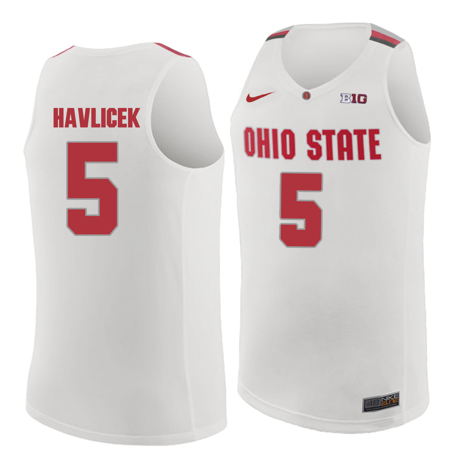 Ohio State Buckeyes 5 John Havlicek White College Basketball Jersey