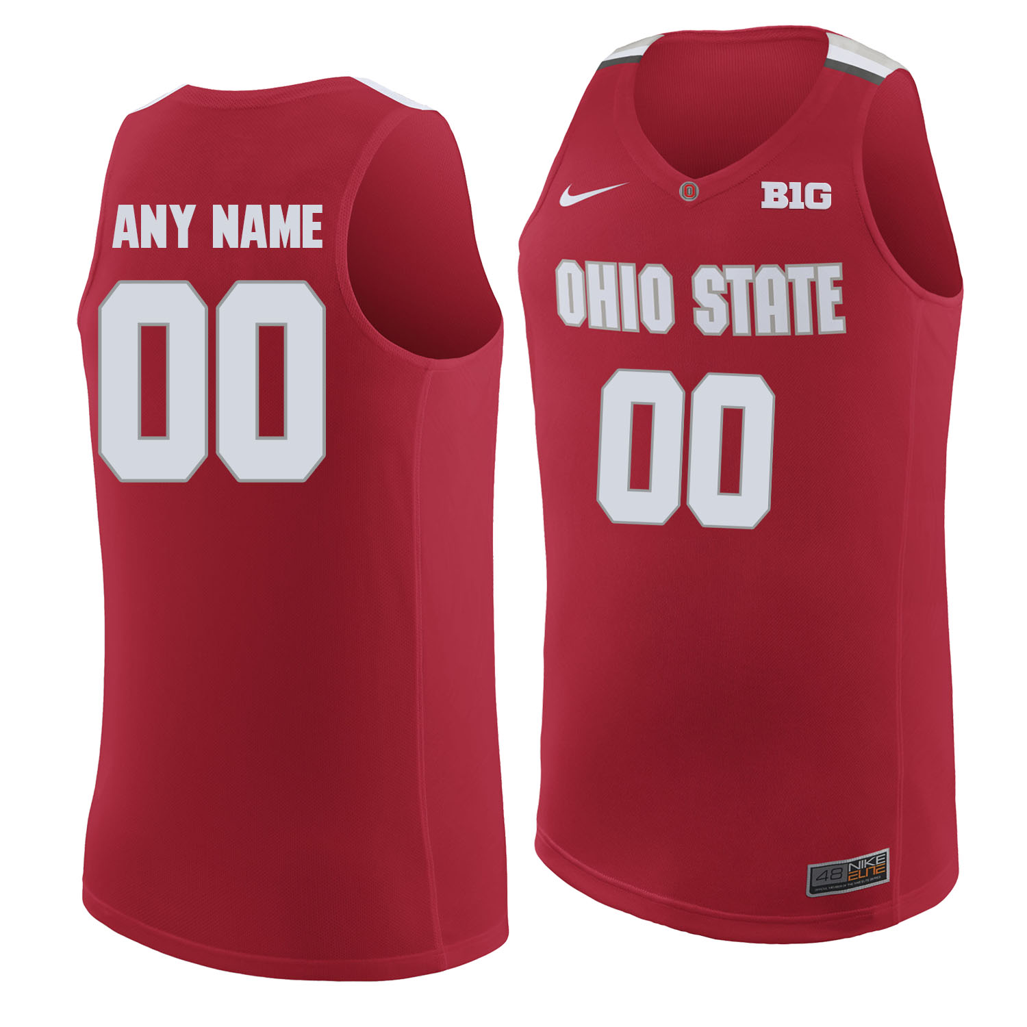 Ohio State Buckeyes Red Men's Customized College Basketball Jersey