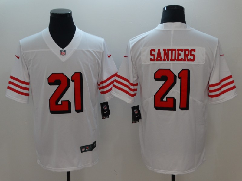 Nike 49ers 21 Deion Sanders White Color Rush Vapor Untouchable Limited Jersey