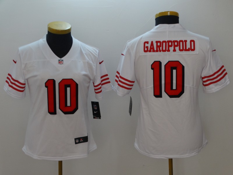 Nike 49ers 10 Jimmy Garoppolo White Women Color Rush Vapor Untouchable Limited Jersey